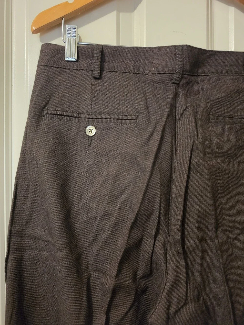 Men's Brown Straight-Leg Casual Pants
